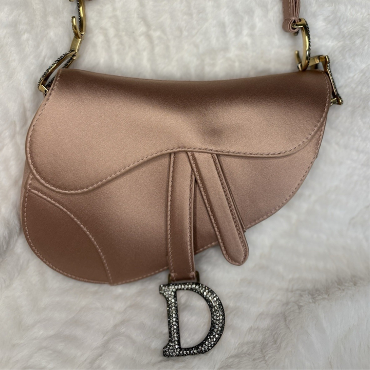 DIOR MINI SADDLE BLUSH SATIN