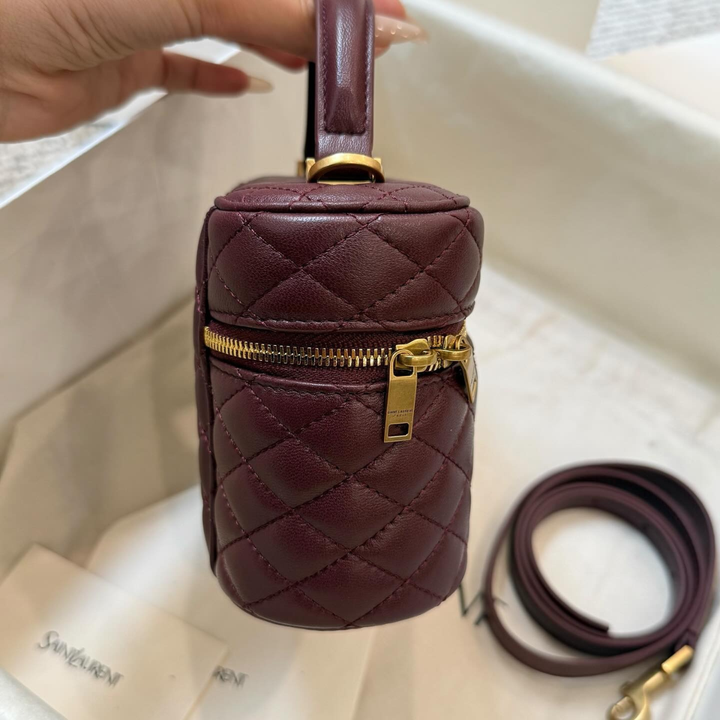 YVES SAINT LAURENT GABY VANITY CASE IN LAMBSKIN LEATHER