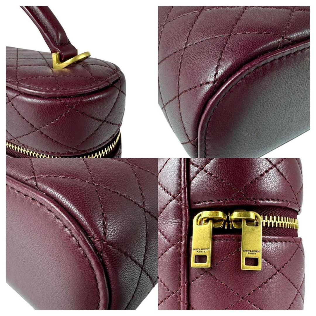 YVES SAINT LAURENT GABY VANITY CASE IN LAMBSKIN LEATHER